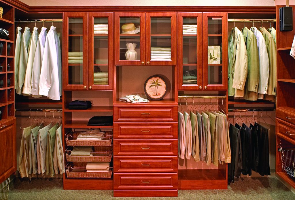 Walk-in closet with island