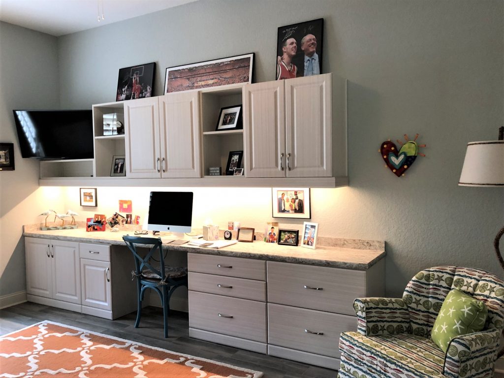 Home office installation with storage